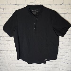 Figs Technical Collection Women's Black Gidya Henley Scrub Shirt Size XL NWT